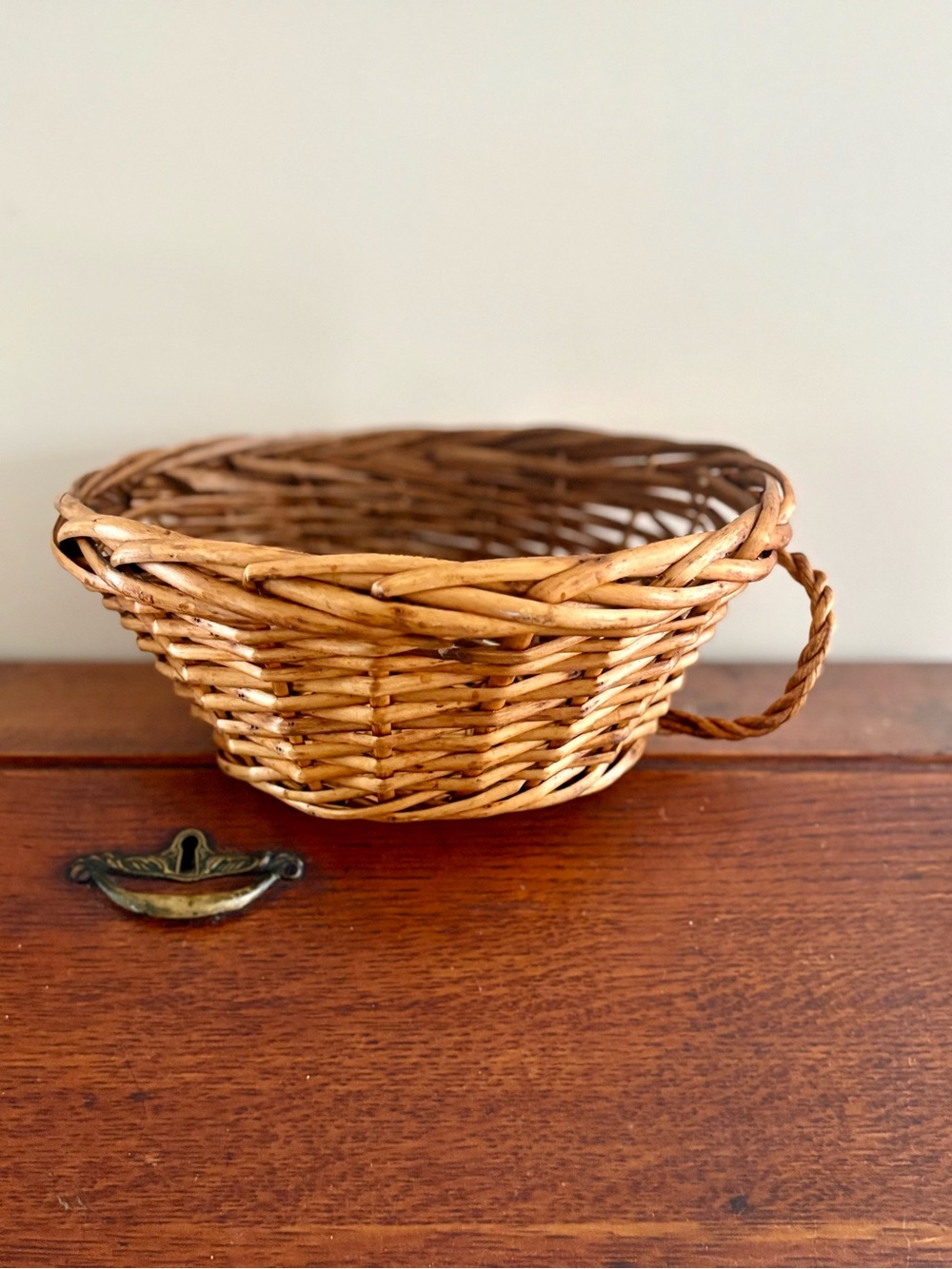 Woven Rattan Serving Basket - Natural Brown